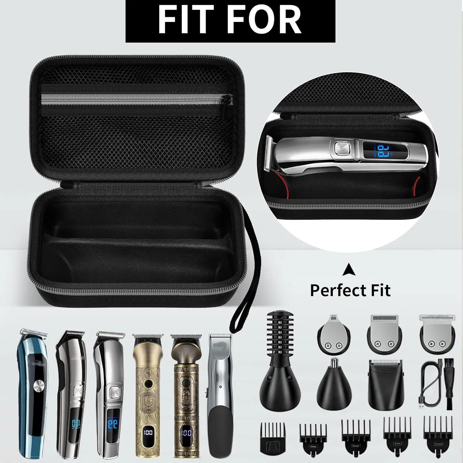 Portable Case Compatible with Ufree/for Brightup FK-8788T/ for Wahl 9916-817V Beard Trimmer for Men, Electric Razor  Bag Only