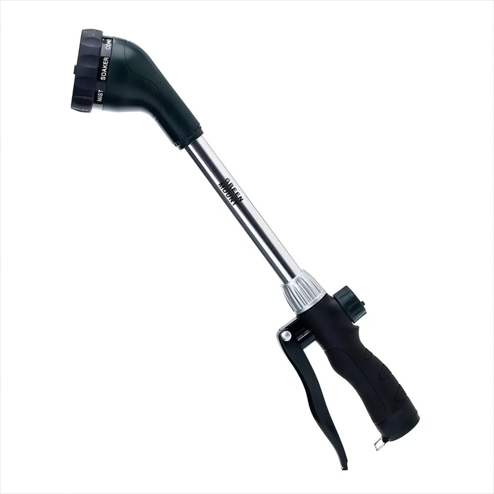 عصا سقي GREEN MOUNT مقاس 16 بوصة، عصا حديقة شديدة التحمل مع 8 أنماط رش | مريح وخفيف الوزن لسهولة الري | معرف #1