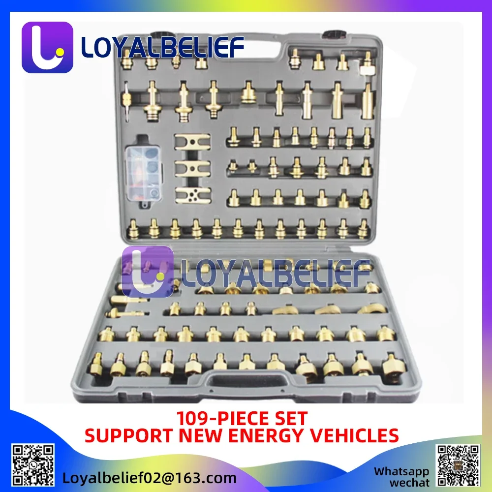 

Набор для обнаружения утечек в системах кондиционирования (108 предметов) для грузовиков, фургонов, экскаваторов, спецтехники, для проверки герметичности