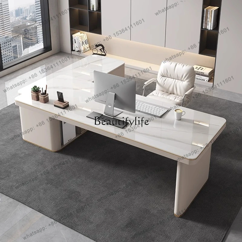 X4 Light luxury rock slab corner desk modern simple computer desk desktop home