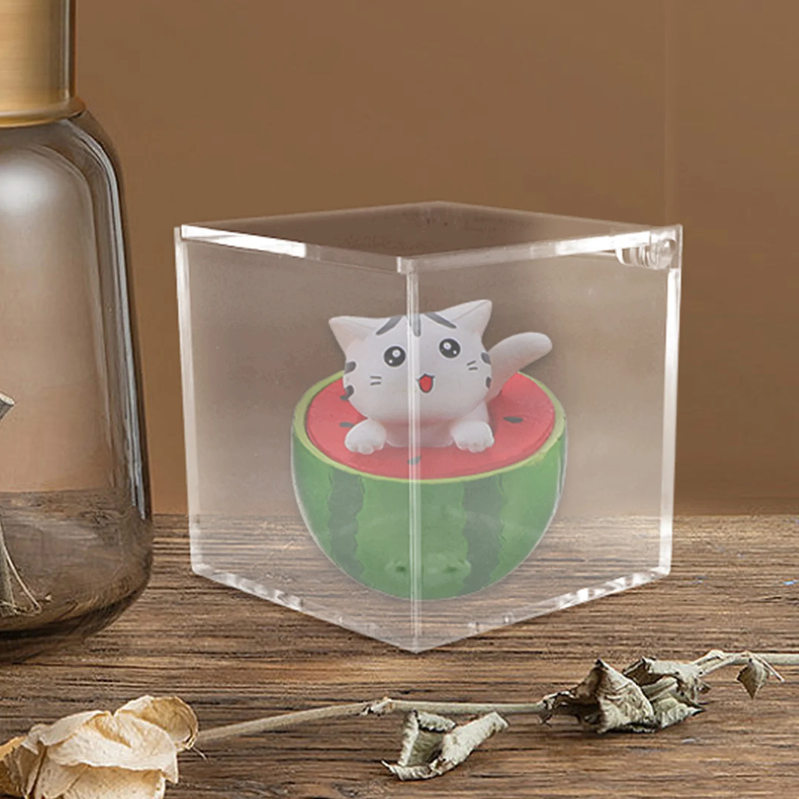 

2pcs Acrylic Storage Box Clear Display Case 8cm Figurine Collection Box Model Showcase Dustproof Transparent Container