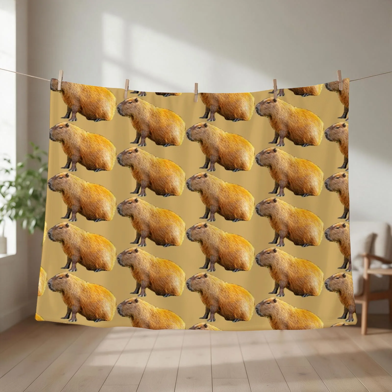 Chilled Capy Throw Blanket couch cozy soft plush fuzzy picnic outdoor blanket