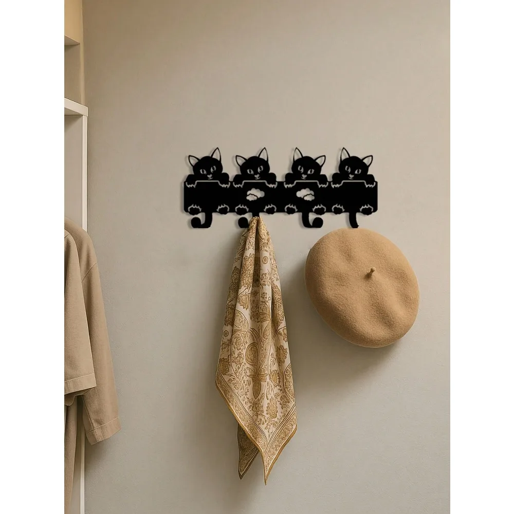 منظم حائط معدني أسود صناعي، ديكور المنزل/غرفة النوم/المدخل، هدية عيد الميلاد/الهالوين #3