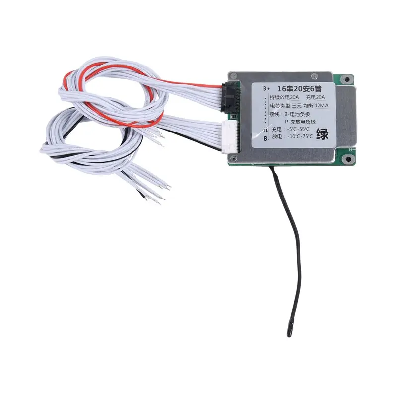 Y47A 16S 60V 20A BMS Battery Charge Board Equalizer with NTC Temperature Protection for Escooter Lithium Battery