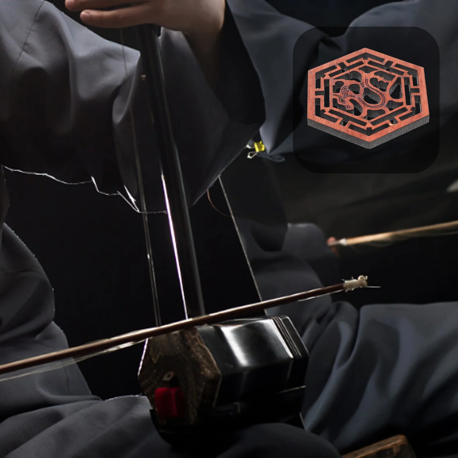 

Erhu Sound Windows Premium Redwood Dragon Design For 2-String Violin Instrument Replacement Parts Chinese Musical