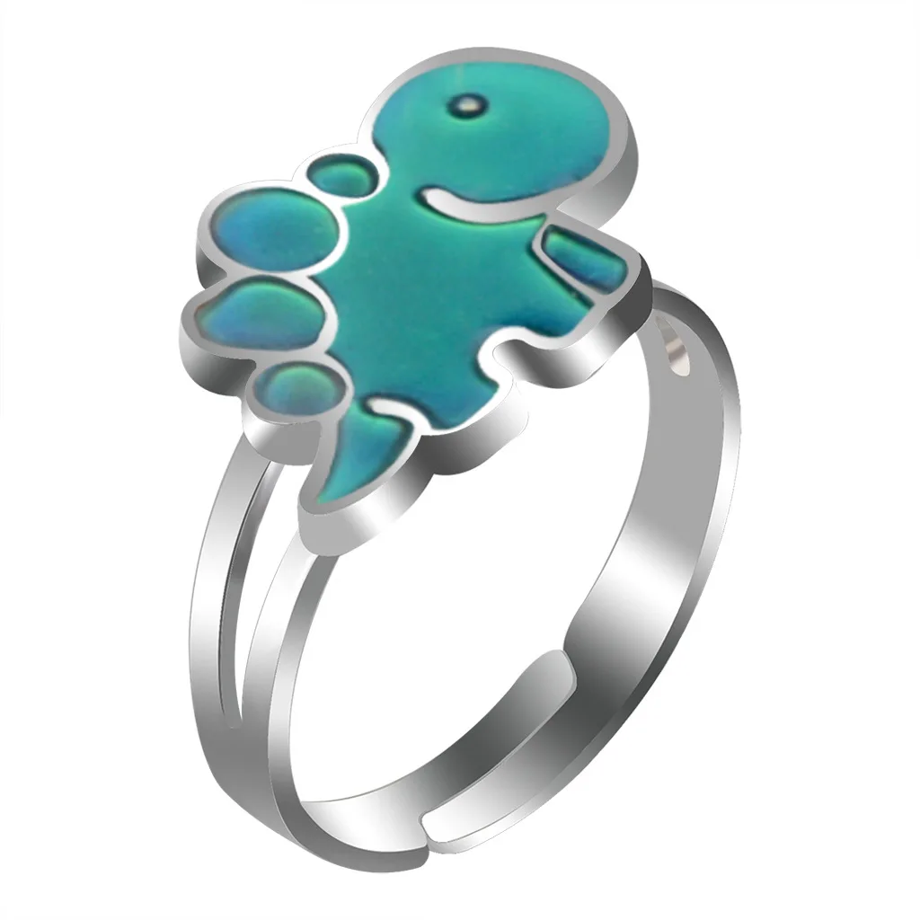 Cartoon Ring Adjustable Size Women's Fashion Ring Thermochromic Ring Color-changing For Party Fashion Statement Piece Suitable