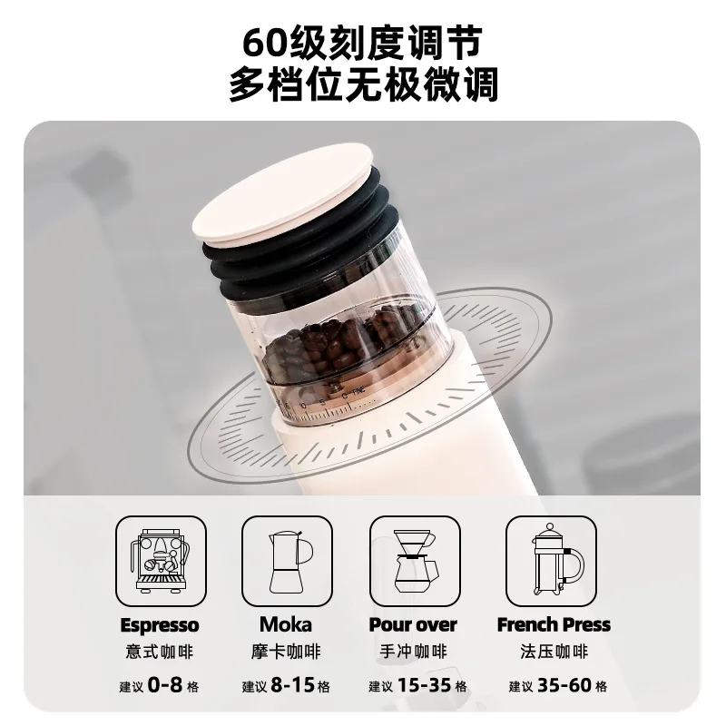 Electric Coffee Grinder 150W Automatic Burr Coffee Bean Grinder Coarse Fine Adjustable for Espresso Hand Brew