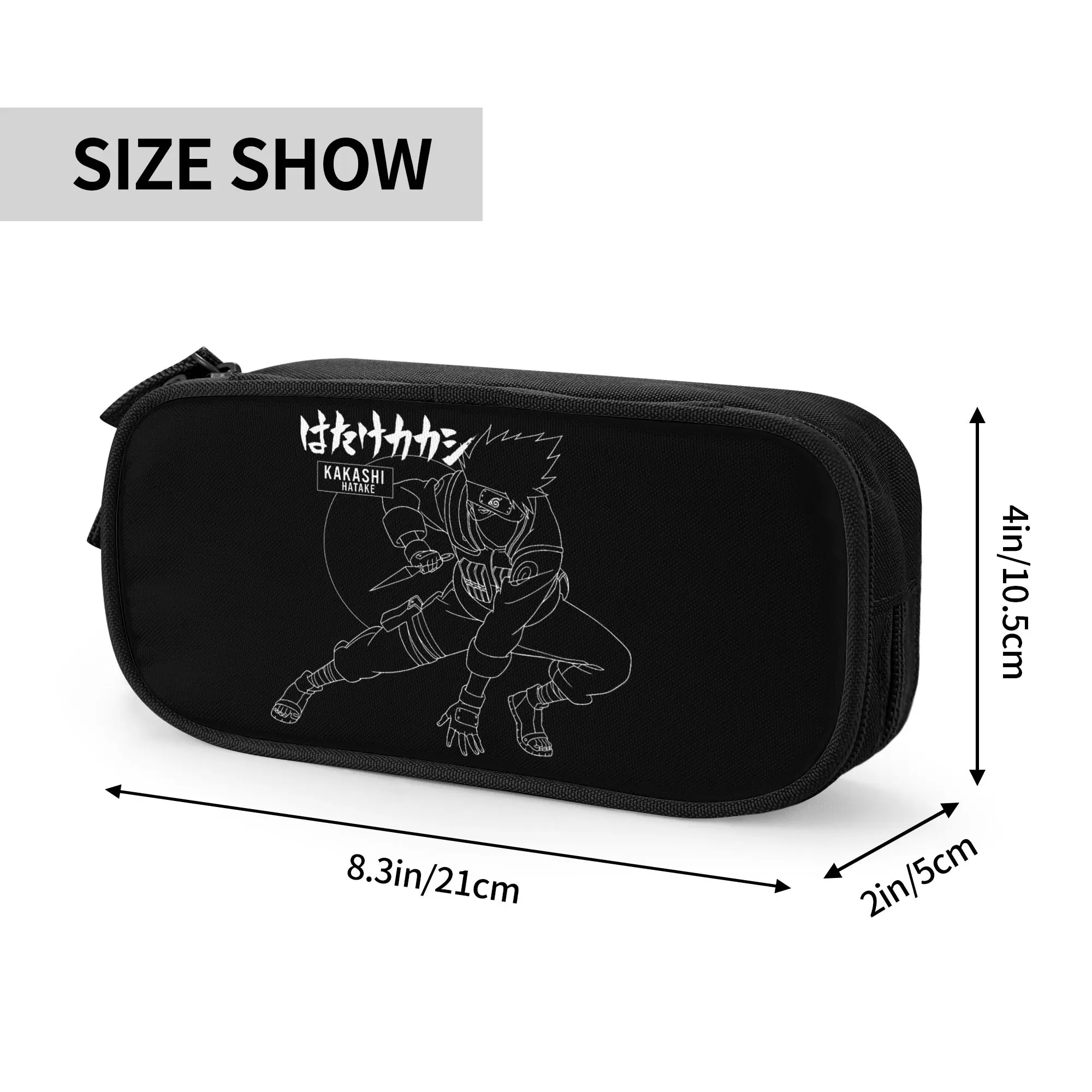 Large Capacity Bags for Child Cartoon Naruto Shippuden Kakashi Hatake (2)  School Pencil Bag for Boys Gilrs Kids