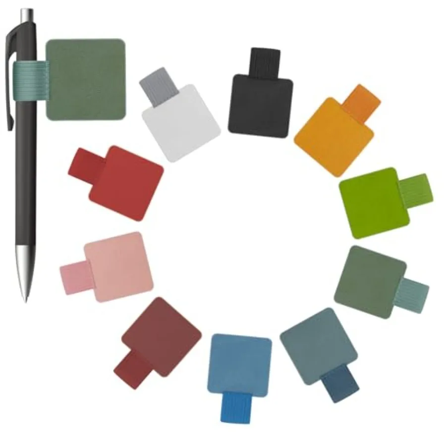 

10-Pack Pen Loop Holder Set, Self-Adhesive Pen Loop Holder for Notebook, Bible, And Journals - Elastic Design with 10 Colors In
