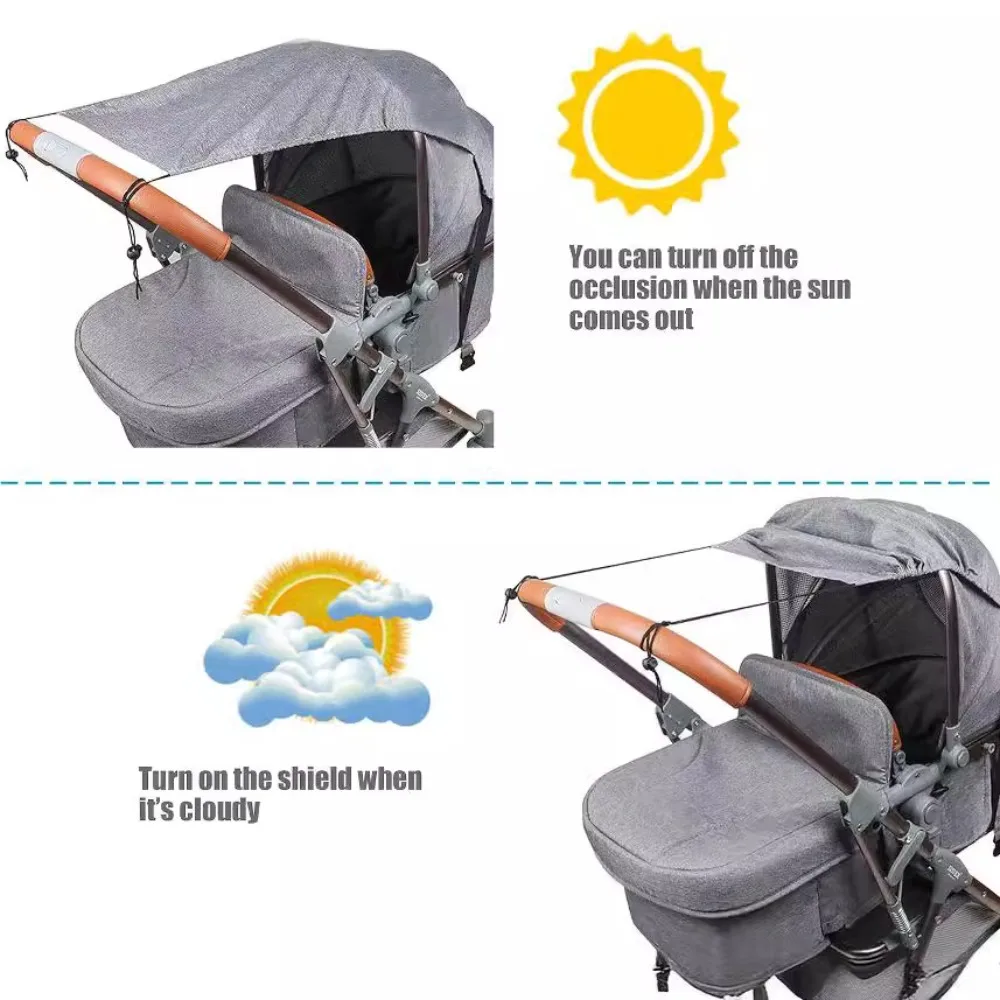 Extended Baby Stroller Sunshade Cover Breathable Lightweight Baby Pram Canopy Sunscreen Waterproof Pushchair Visor Baby Care