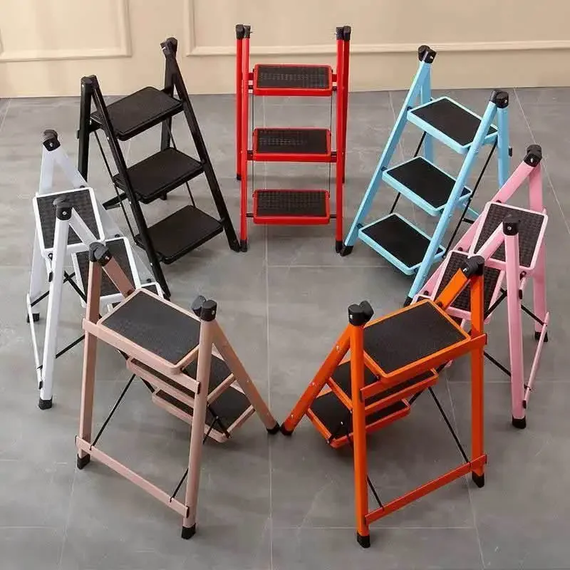 

Household 3-Step Folding Ladder - Thickened Iron Tube Herringbone Escalator for Indoor Use
