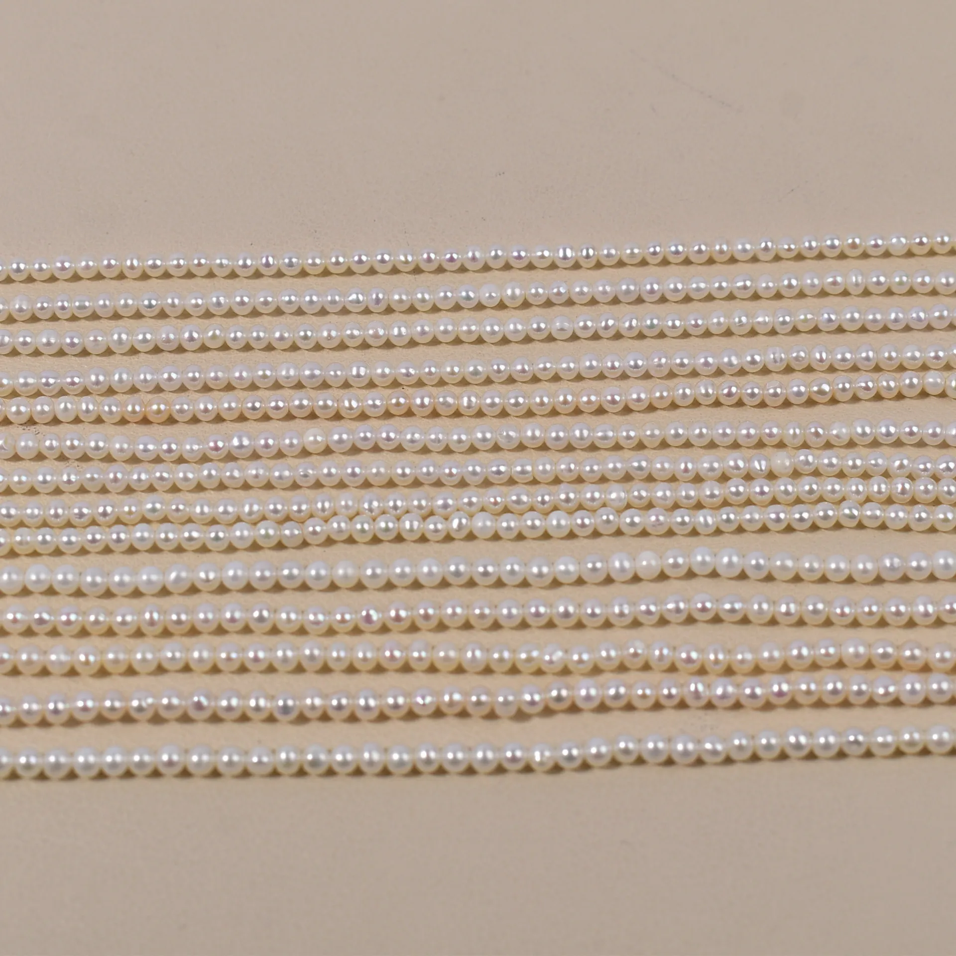 Cost-Effective Natural Freshwater Seedless Pearl Loose Pearls 3-3.5mm Near-Round Pearl Necklace Raw Material Accessories Supply
