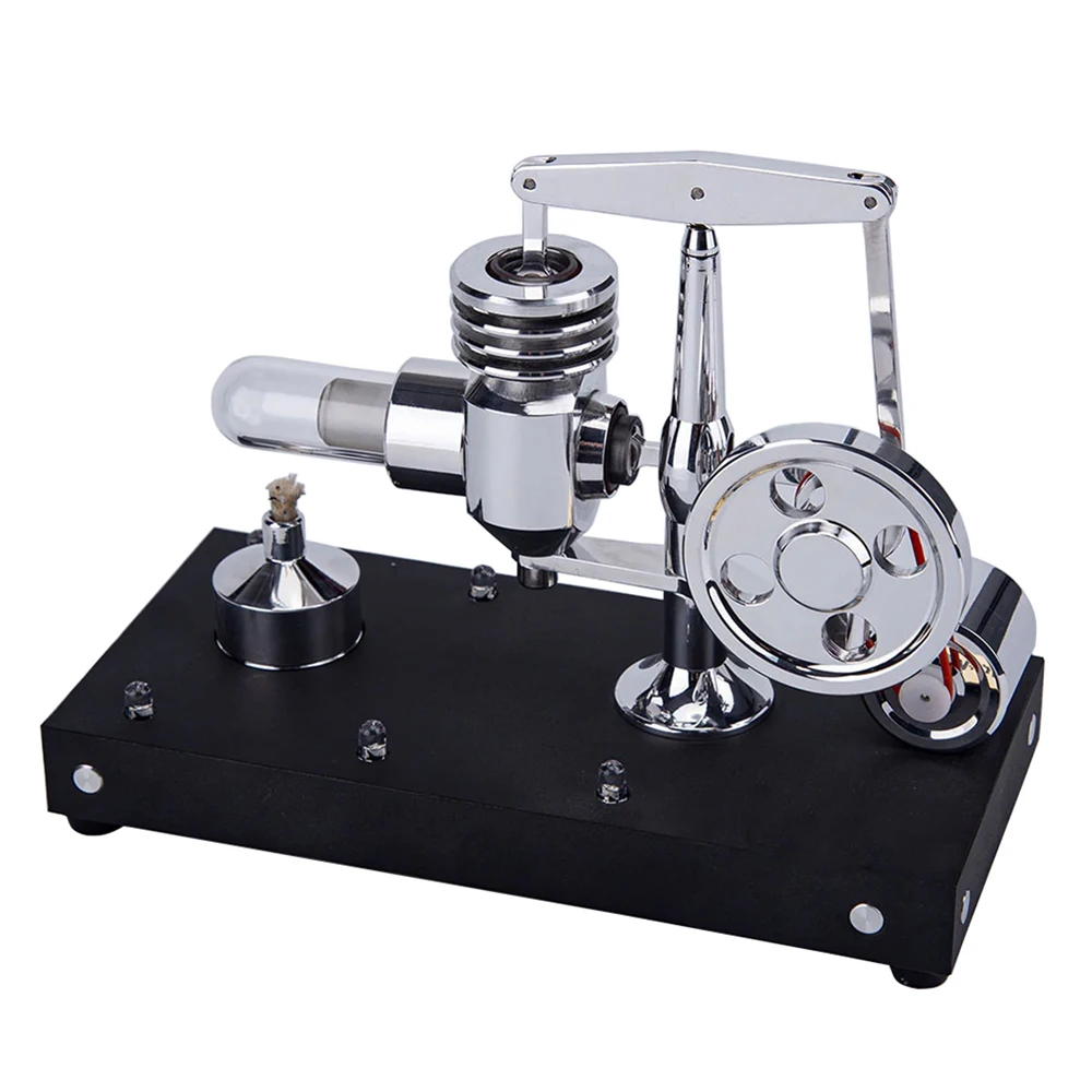 Hot Air Stirling Engine LED Single Cylinder External Combustion Power Generator Logistics Experimental Toy