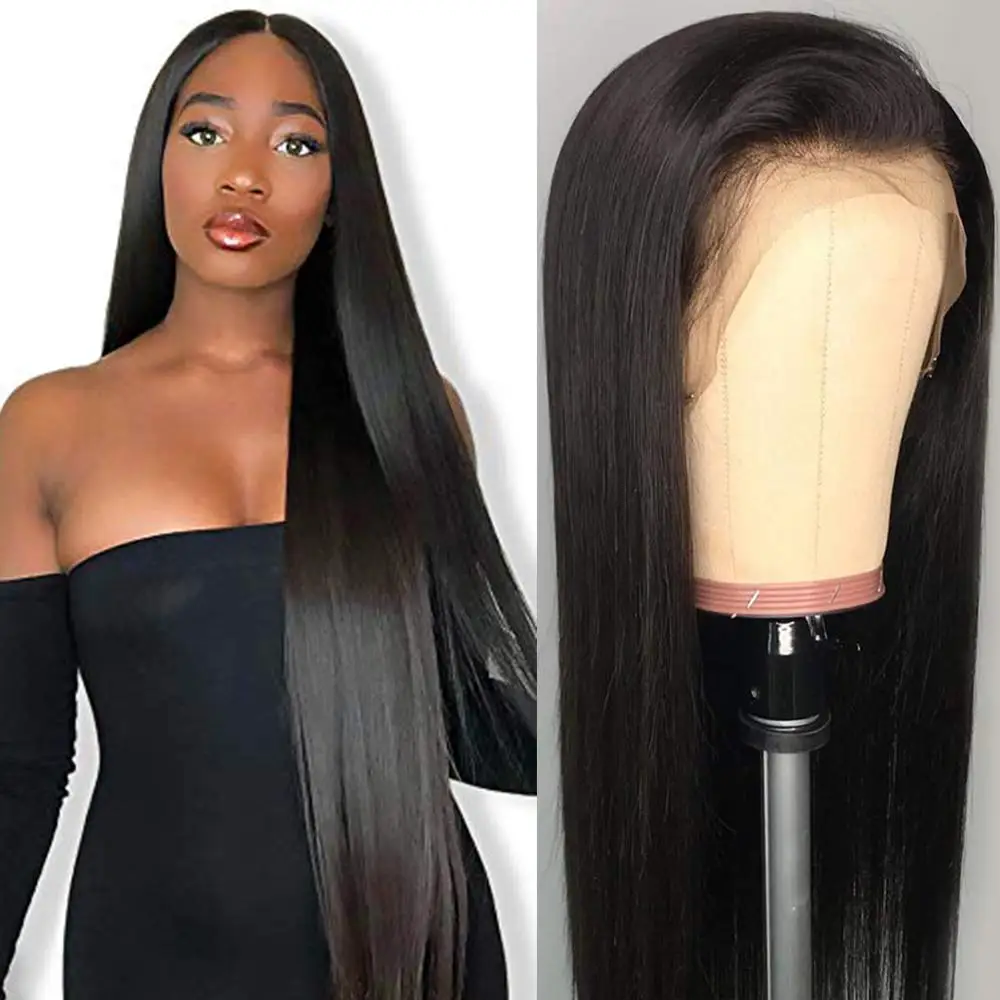 

30 Inch Straight Lace Front Wig Human Hair 13x4 HD Lace Front Wigs with Baby Hair Pre Plucked Hairline Wig Glueless 180% Density