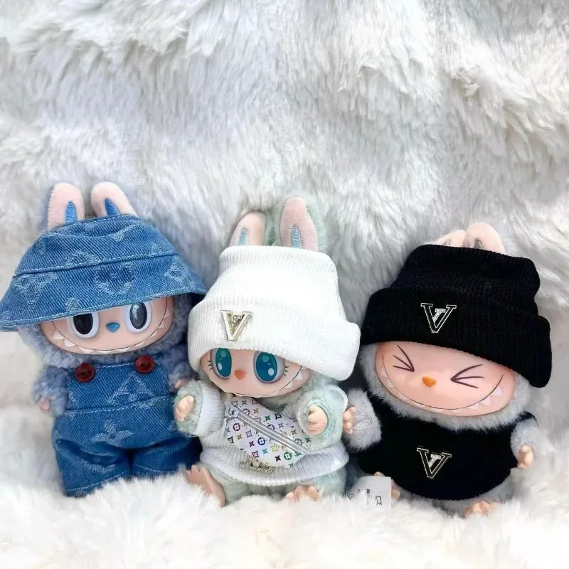 Cool Fashion Explosions 123rd Generation Labubu Sitting Party Vinyl Blind Box Pendant Clothes Big Knitted Sweater Doll Clothes