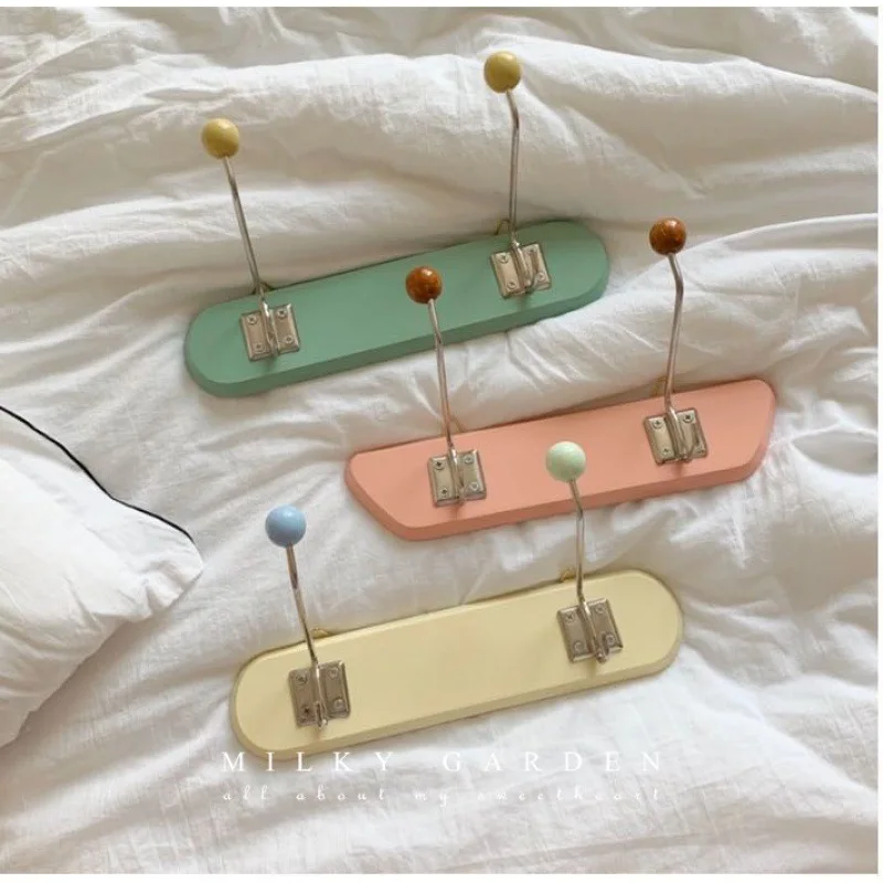Joylove-Francês Retro Parede Pendurado, Brasão de Madeira Sólida Gancho, Ice Cream Cor, Bonito Dot Decoração, Quarto das Crianças