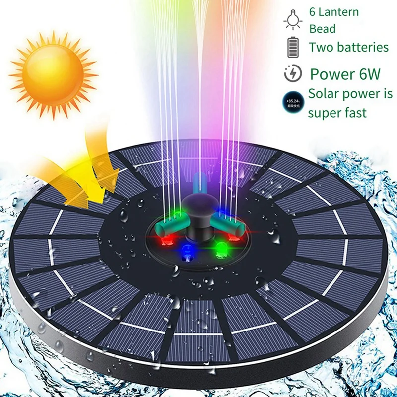 

6W Solar Fountain Pump For Water Feature With Cord,Solar Bird Bath Fountain ,Solar Powered Water Fountain For Bird Bath