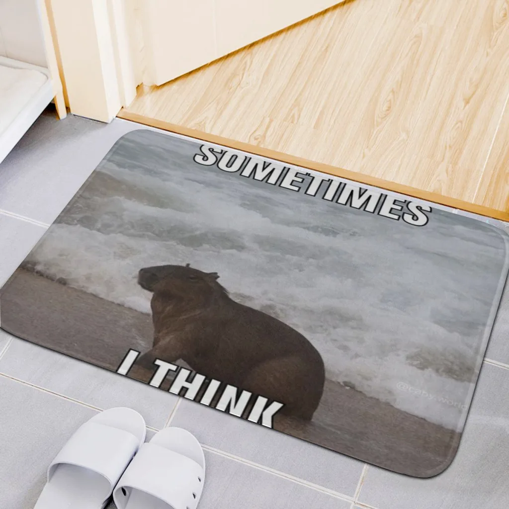 

Home Carpet Rug Bathroom New Capybara Ok I Pull Up Funny Meme Mat Retro Multiple Choice Living Room Kitchen Non-Slip Alfombra