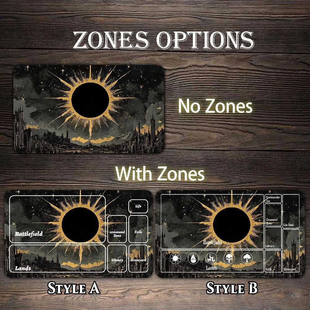 MTG Playmat, Dark Starry Sky Custom Play Mat, TCG Playmat with Zones desk accessories alfombrillas para escritorio