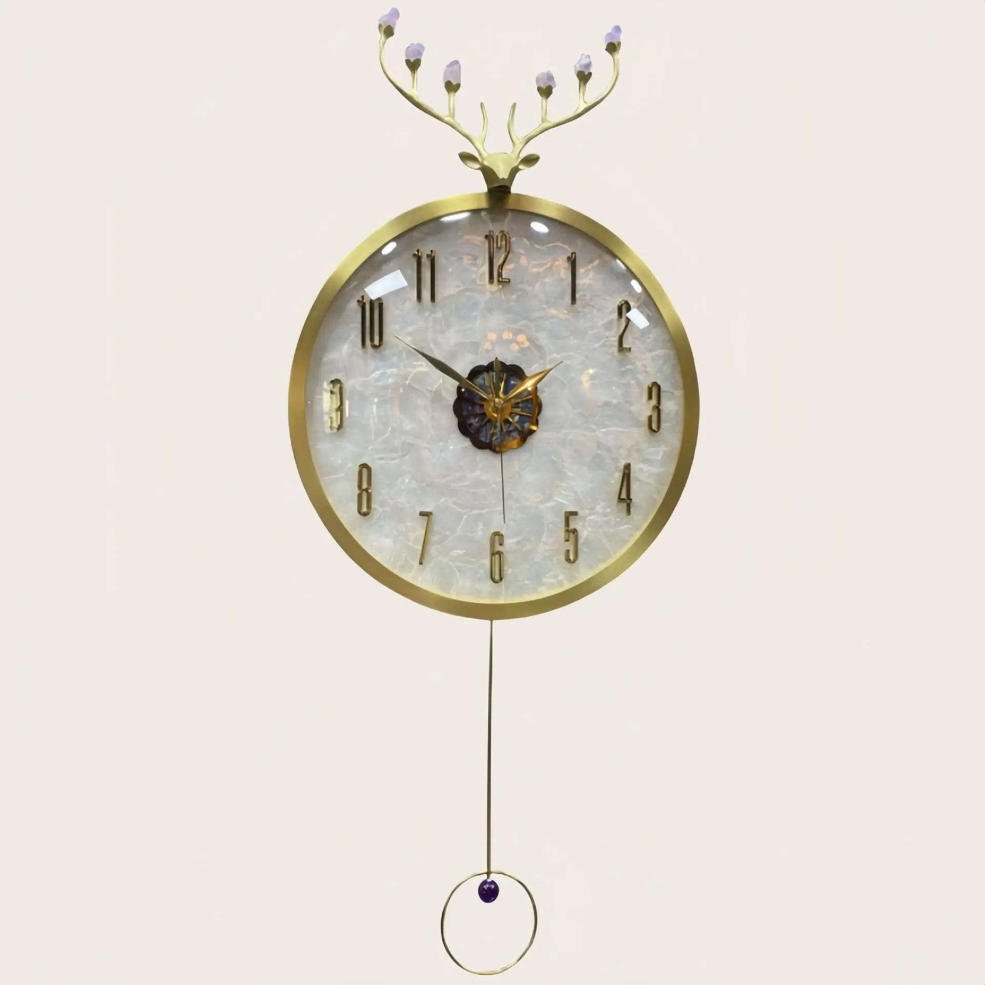 

Light luxury, wall clock, living room, home, wall hanging, modern, atmospheric, fashion, creative, metal