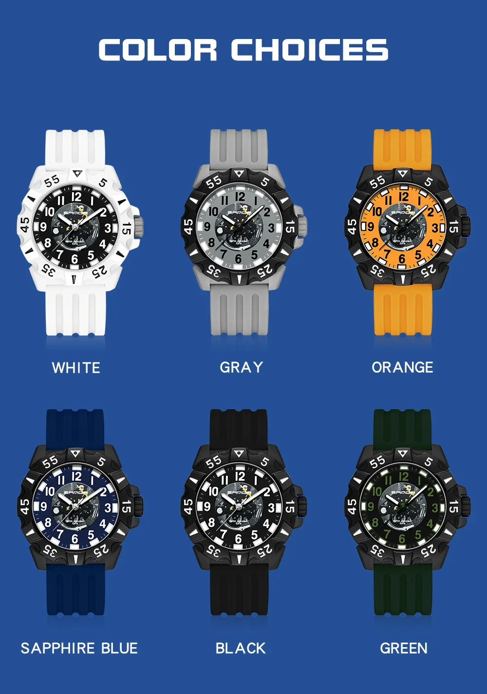 Sanda 3209-reloj Digital de cuarzo para hombre y mujer, cronógrafo de moda y creativo con luz nocturna, resistente al agua