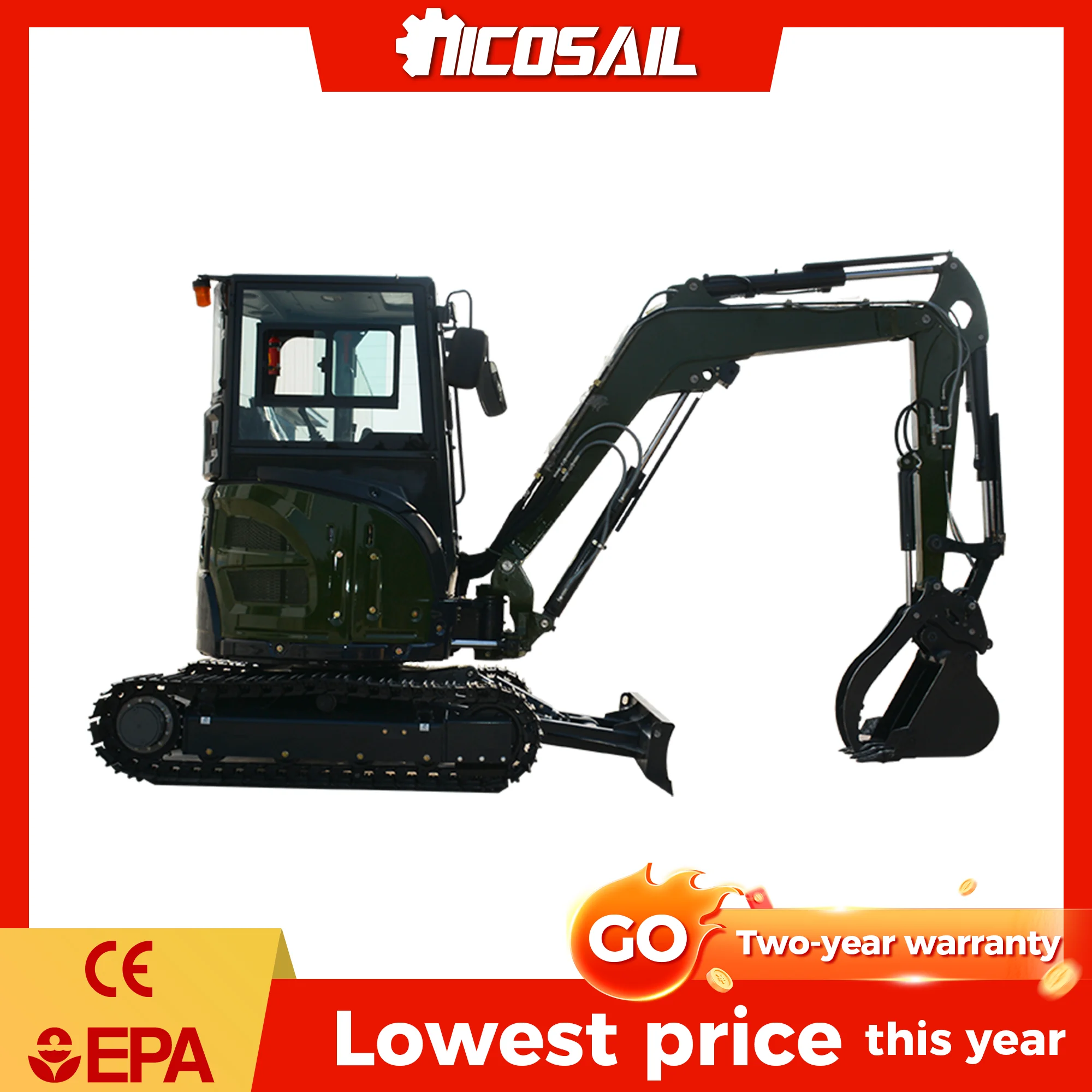 

3 Ton Mini Excavator CE Certified Euro 5 Hydraulic Crawler Excavator for Construction Farm