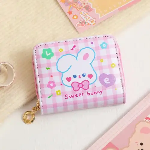 Kawaii Cat Card Wallet for Women Cute Bunny Cards Holder Driving Licence Credit Card Protective Tarjetero Carteras Para Mujer