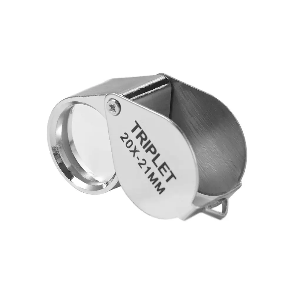 Mini 10-30X Pocket Loupe Metal Folding Jewelry Magnifying Glass High Definition Multifunctional Reading Magnifier Jewelers