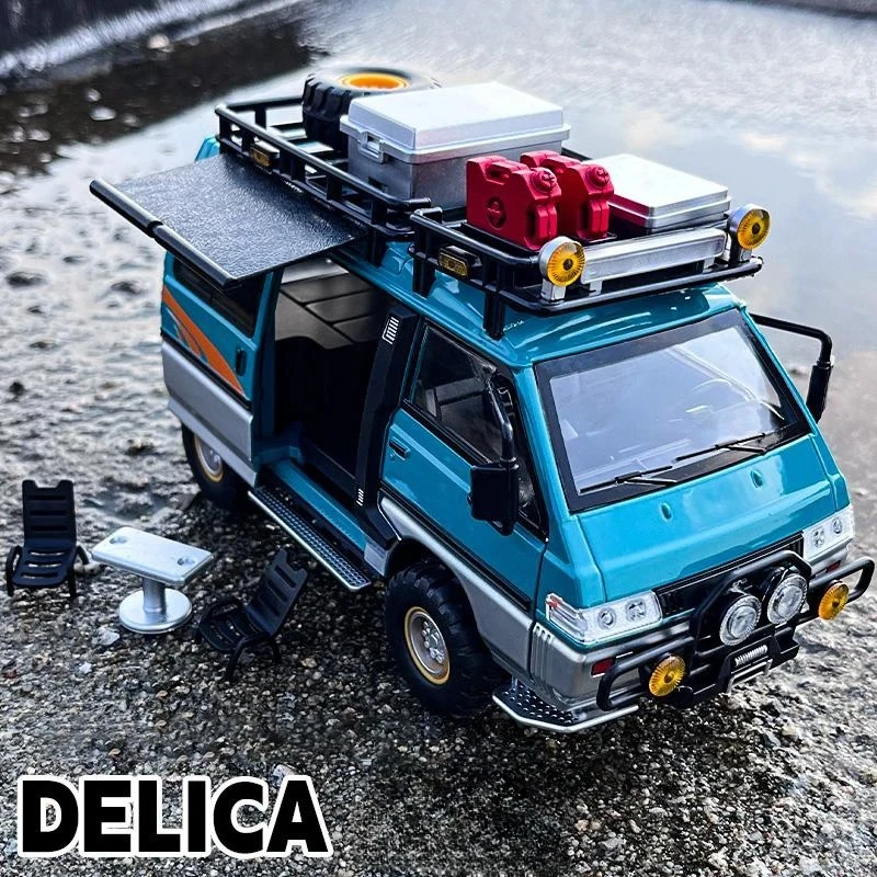 

1:24 Delica Mini Off Road VAN RV Alloy Car Model Sound and Light Children's Toy Collectibles Birthday gift