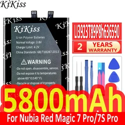 5800mAh KiKiss Replacement Battery LI3923T89P8h636590 For ZTE Nubia Red Magic 7/7S Pro NX709J NX709S magic7 pro