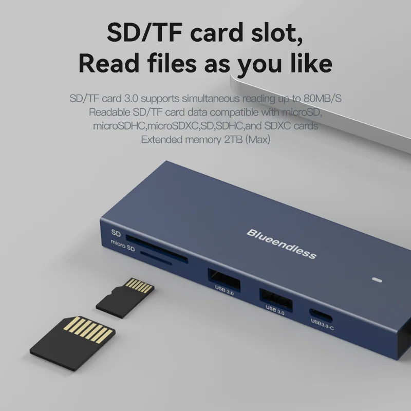 Blueendless 7 in 1 Ports Type C Adapter 4K 60HZ usb3.0 to Splitter Port USB C HUB USB-C Type C 3.1 for MacBook Accessori image 3