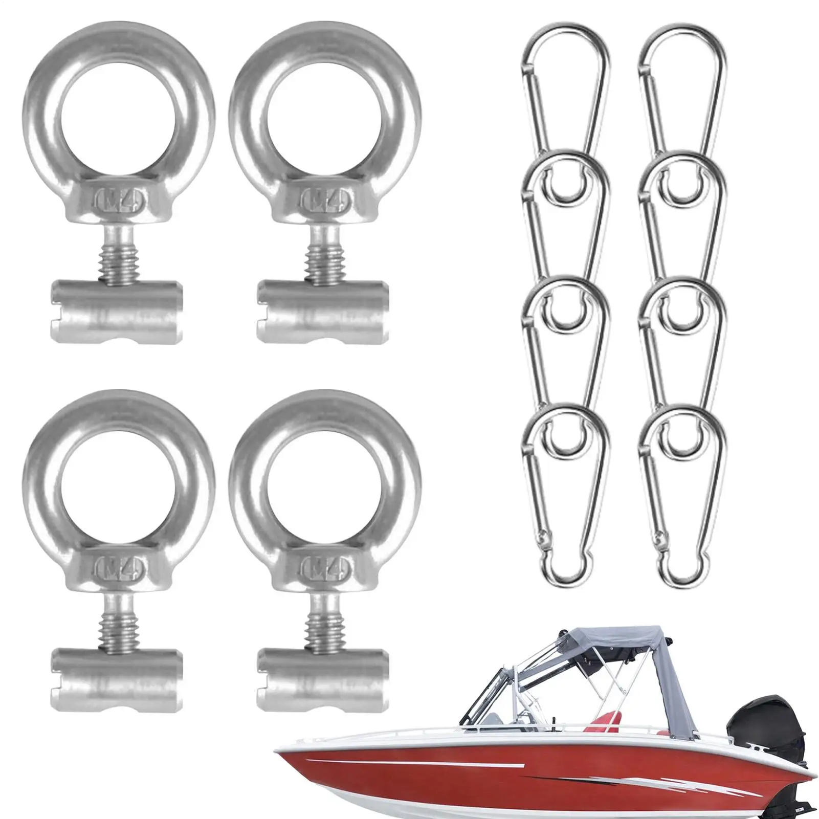 

Stainless Steel Sliding Track Eyelet Rail Mount Secure Kayak Screws RV Campers Awning Accessories For Vehicles Tent Boat Kayak