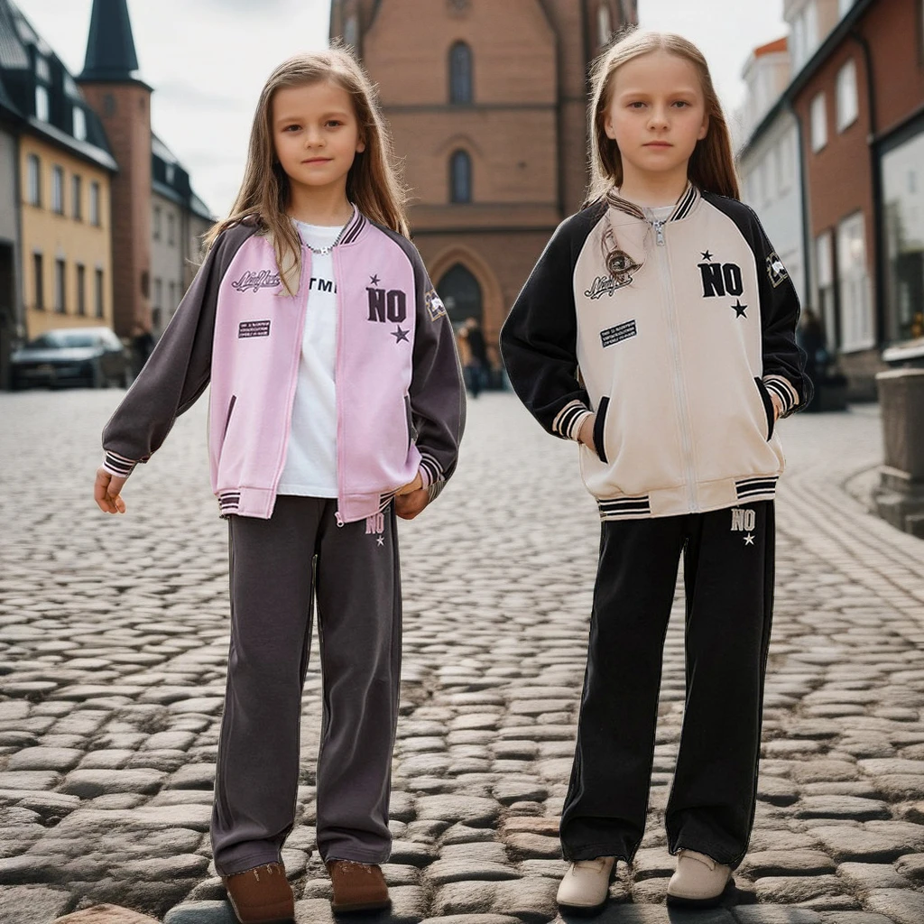 

Teen School Girls Tracksuit Baseball Jacket Pants 2025 Fall Stylish 2-Piece Outfits Set for Kids 13 14 Years Children Sportswear