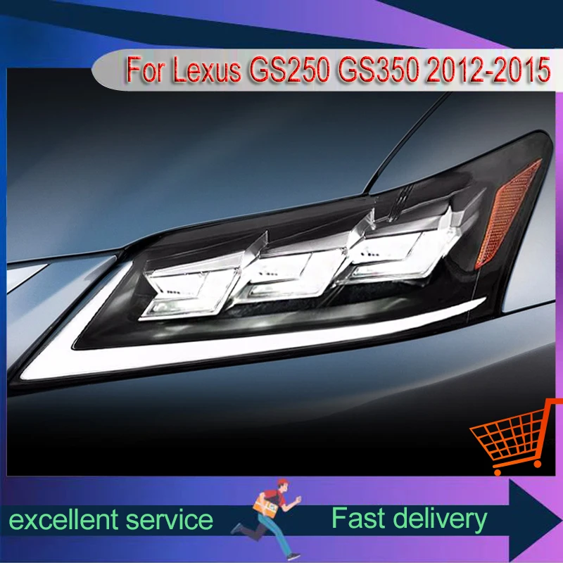 

Car Styling for Lexus Headlights GS250 GS350 2012 2013 2014 2015 Upgrade Full LED DRL Projector 3 Lens Turn Signal Accessories