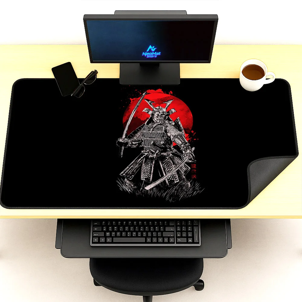 Katana Mousepad Japan Samurai Mouse Pad Black 50x100 Big Mousepepad Gaming Pad 1200x600 Extra Large Gamers Carpet for Computer
