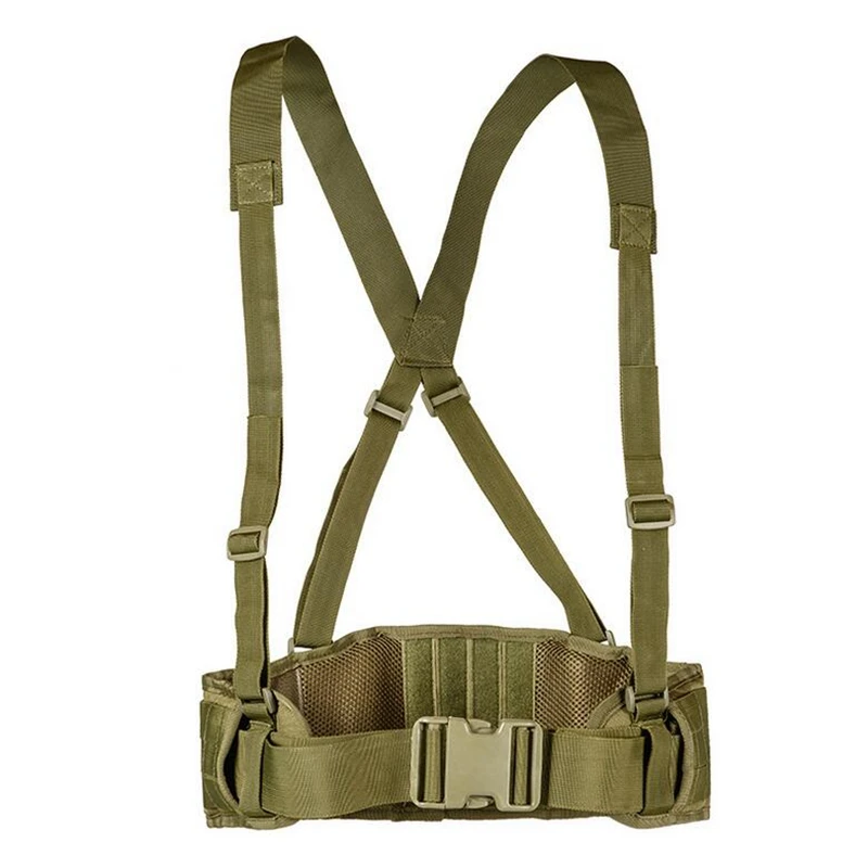 New Tactical Molle Waist Belt Vest H-shaped Men Army Waist Girdle With Shoulder Strap Soft Padded Hunting Adjustable Belt Vest