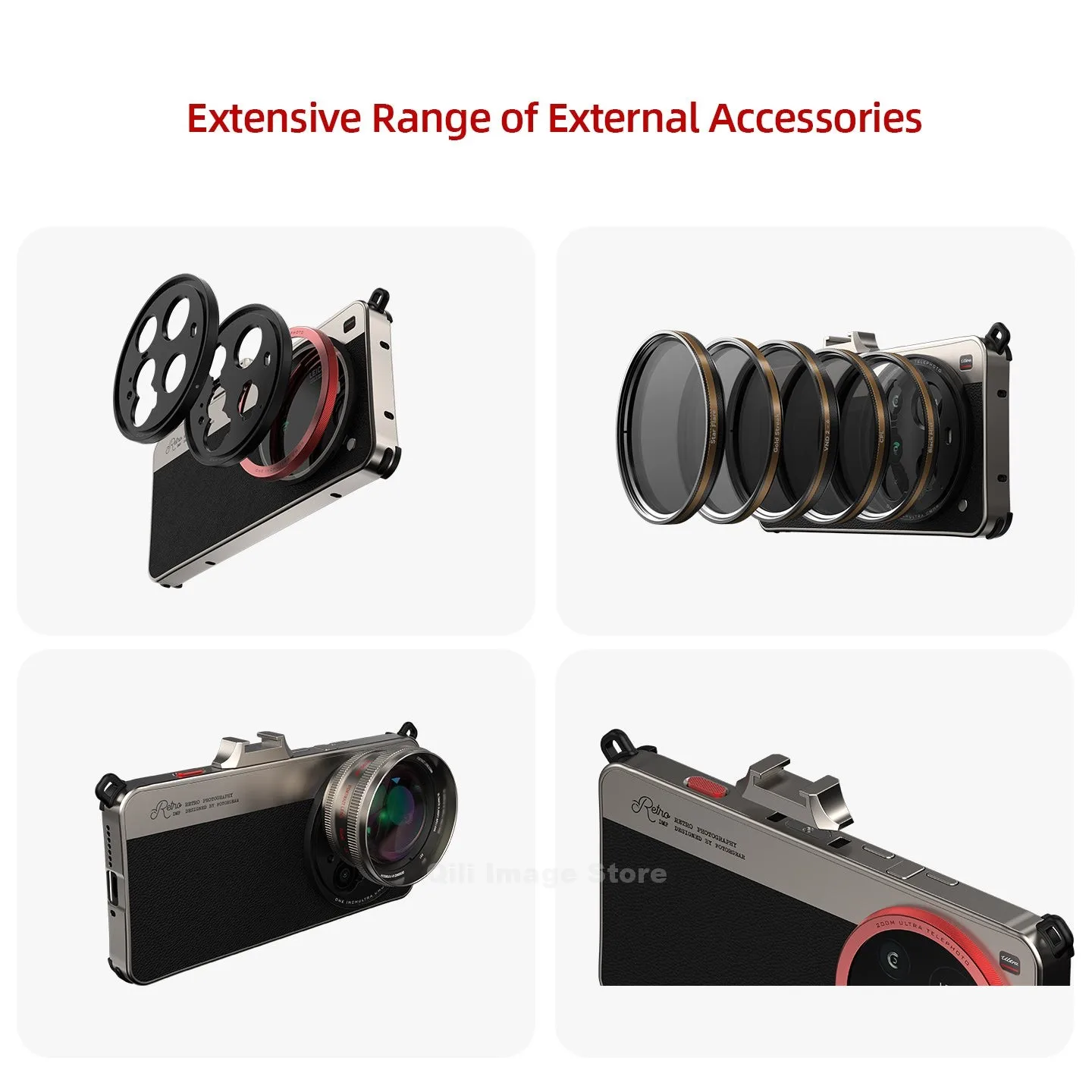 حافظة هاتف Fotorgear 17 ملم/T-mount Retro لهاتف Xiaomi 15 Ultra مع حافظة مصراع ميكانيكية بحبل حذاء بارد