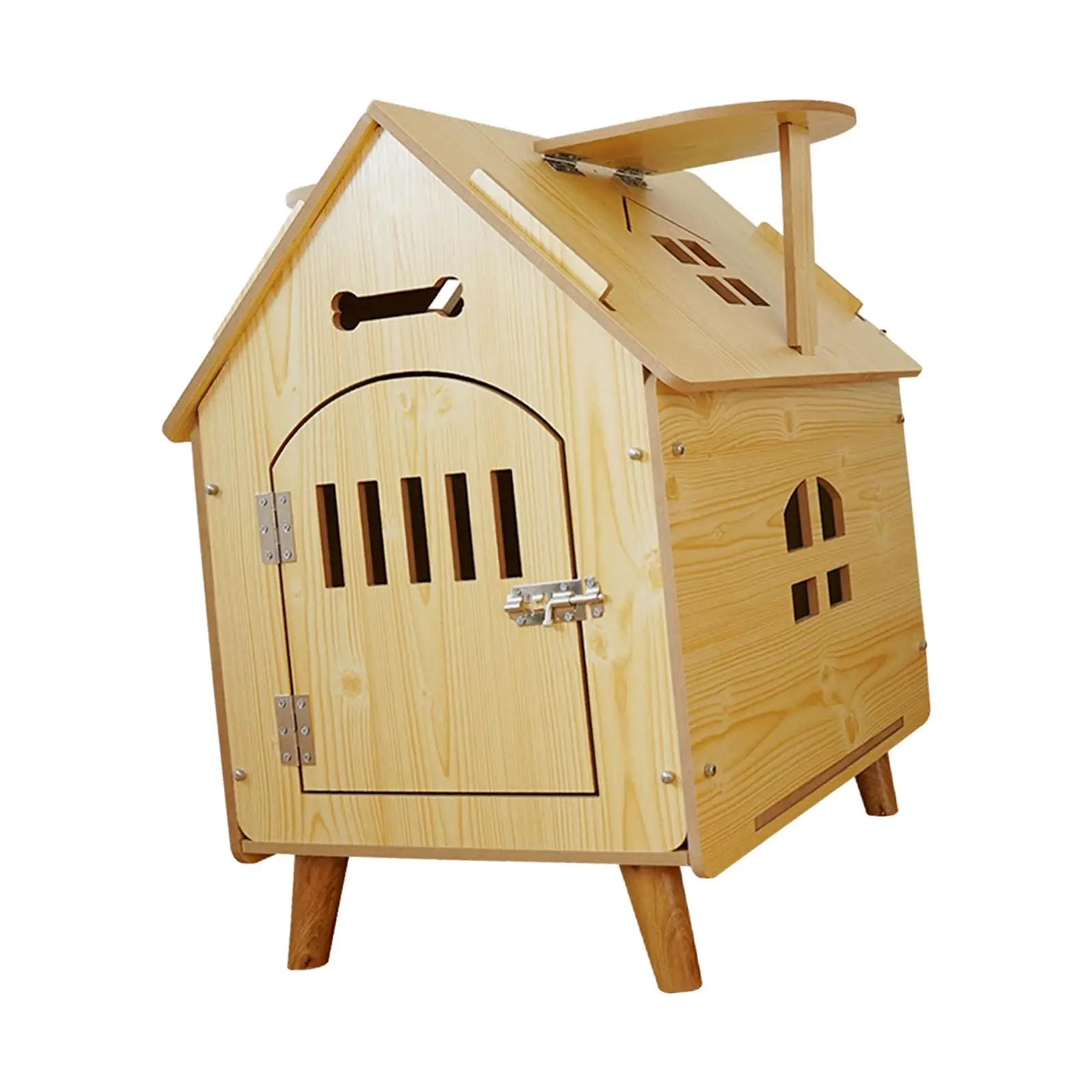 Wooden Pet House Dog Kennel Wooden Easy Assemble Outdoor Indoor with Removable Roof Dog Crate for Guinea Pig Cat Chinchilla