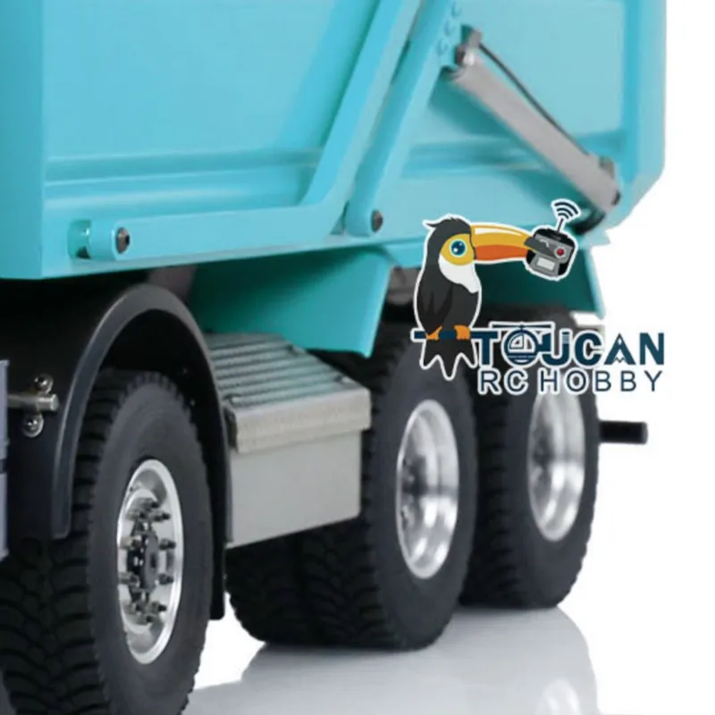 

1/14 Scale 4 Axles Metal Hydraulic RC Tipper Truck With Flip-over Cover Remote Control Dump Car For Construction Scenes