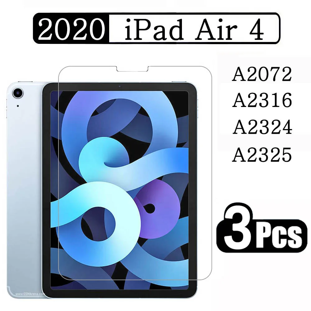 

(3 Packs) Tempered Glass For Apple iPad Air 4 2020 Air4 4th Generation A2072 A2316 A2324 A2325 Tablet Screen Protector Film