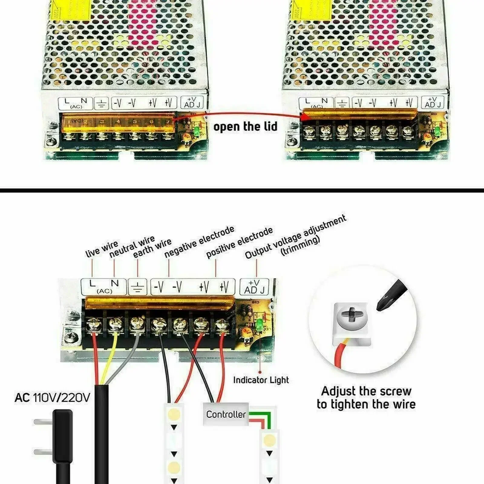 5V 12V 24V 36V 48V Power Supply SMPS AC DC 220V TO 5 12 24 36 3=48V 1A 2A 3A 5A 10A 20A 30A 40A 50A Switching Power Supply SMPS