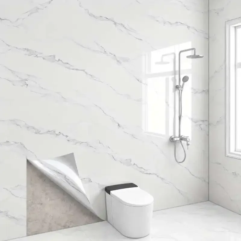 Oil-Resistant Self-Adhesive Marble-Pattern Wallpaper/Film Suitable For Stovetop Cabinet Countertop And Wall Decoration.