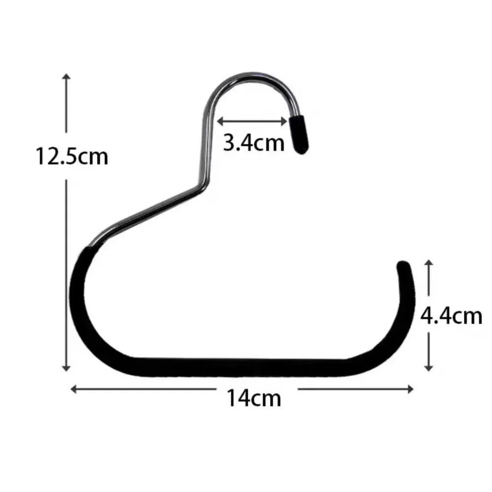 

10Pcs Black C-shaped Metal Hangers with Rod, Scarf and Pantyhose Hanger Hooks