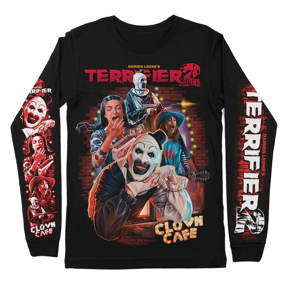 Terrifier Horror Film Halloween Merch Lange Mouw Zwarte Streetwear Vrouwen Mannen Sweatshirt 3d Kleding