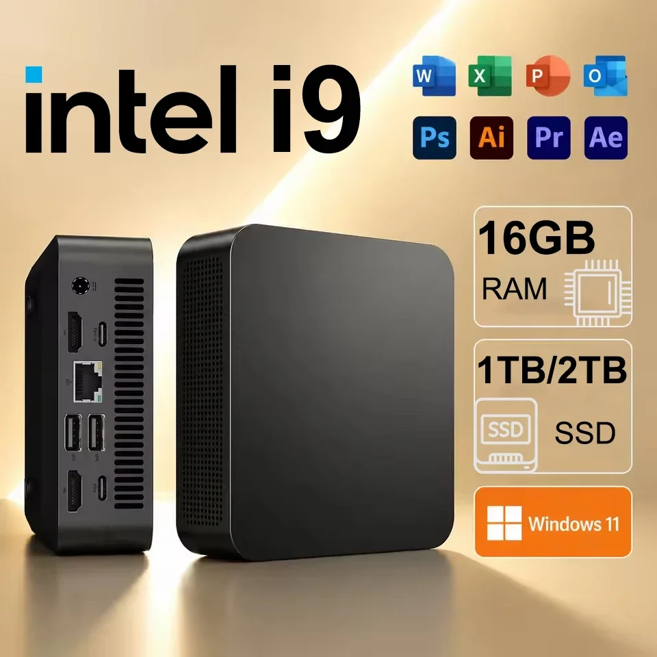 2026 MINI Intel i9 PC Core 8950HK Windows 11 16GB RAM 1TB 2TB SSD WIFI 6 BT5.2 4K HD Mini Gaming Office Study Pc