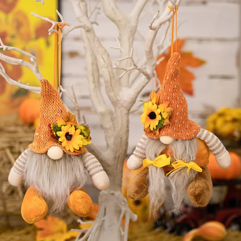 

Autumn Decorations Plush Elf Dwarfs Dolls Halloween Gnome Dolls Pumpkin Sunflower Xmas Gifts Thanksgiving Decorations Kids