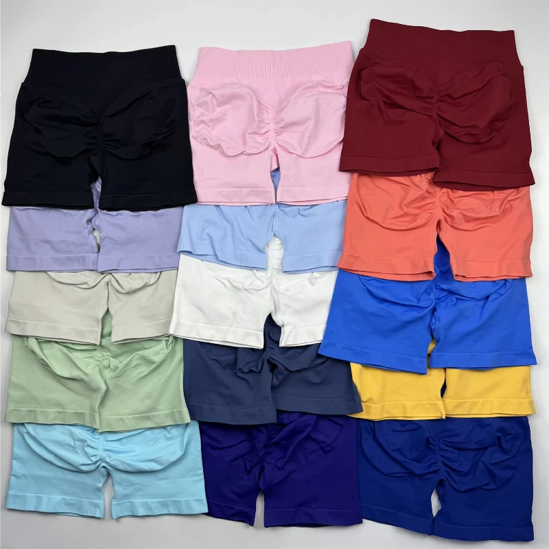 Plus Size Gym Shorts Summer 4.5' Waist Women's Yoga Shorts Breathable Fitness Butt Lift Sports Running Shorts Cycling Push-Up