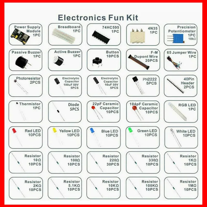 Elektronische componenten Elektrolytische condensatorweerstand led 830-gaats broodplankkit MB-102 voor UNO Component Kit Beginner Starter