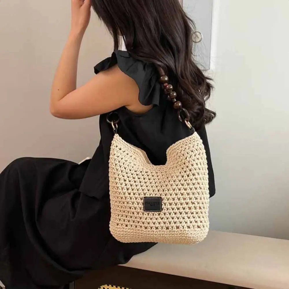 

Casual Hollow Out Beach Woven Bag Beach Handbag Tote Bag Bohemian Beach Bag Bucket Bag Large Capacity Hollow Shoulder Bag Girls