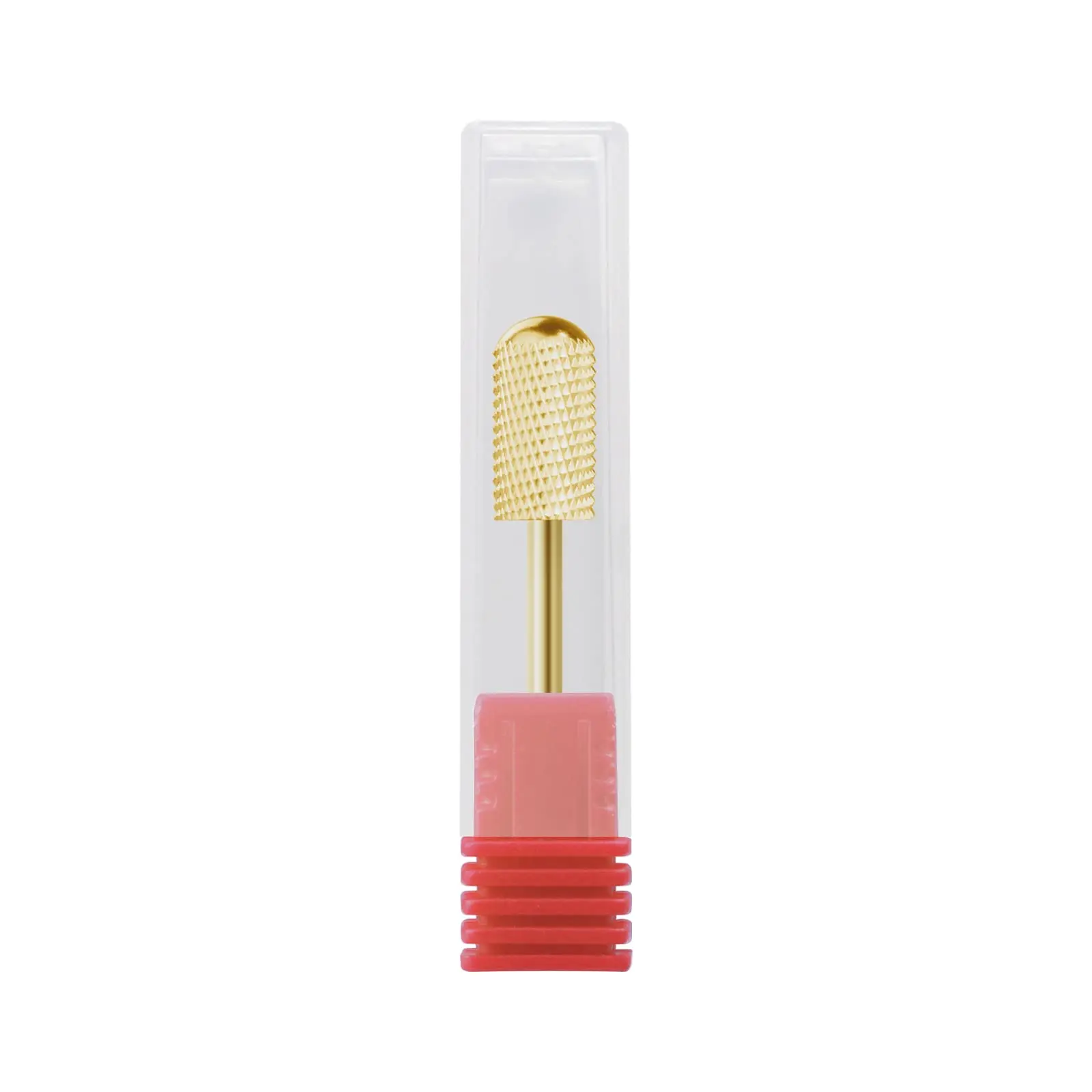 Safety Nail Drill Bits,3/32'' Smooth Round Top Large Barrel Carbide Acrylic for Manicure Pedicure Cuticle Gel Polishing Gold